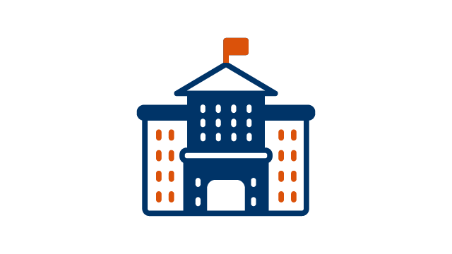 Academic building with a flag